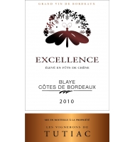 �tiquette de Les Vignerons de Tutiac - Excellence - Rouge