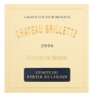 �tiquette de Ch�teau Brillette 